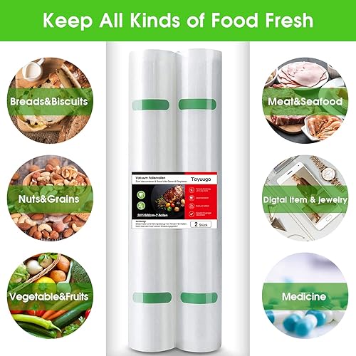 Miniatura 5 de Bolsas selladoras al vacío, 2 rollos más gruesas y resistentes de calidad comercial con textura de sellado al vacío