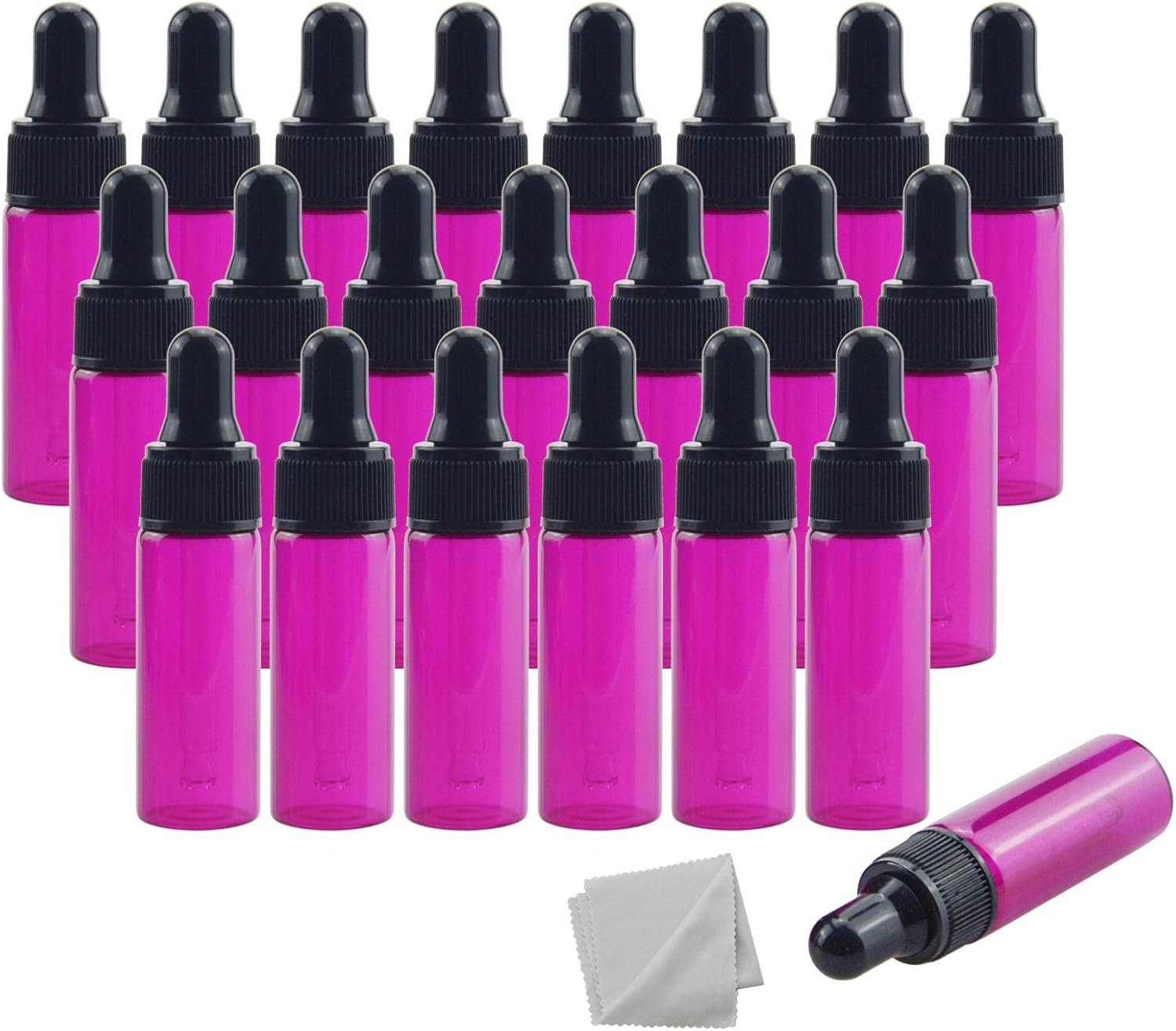 Wwolife 22 PCS 5ml Rose Red Small Dropper Bottles Essential