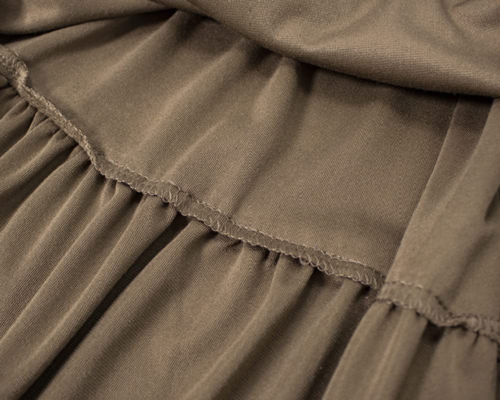 Spódnice dla kobiet Długość midi, złota aksamitna czarna spódnica zimowa Elastyczna talia Vintage Spódnice z wysokim stanem Ciepłe spódnice maxi dla kobiet Lini(Brown One Size)