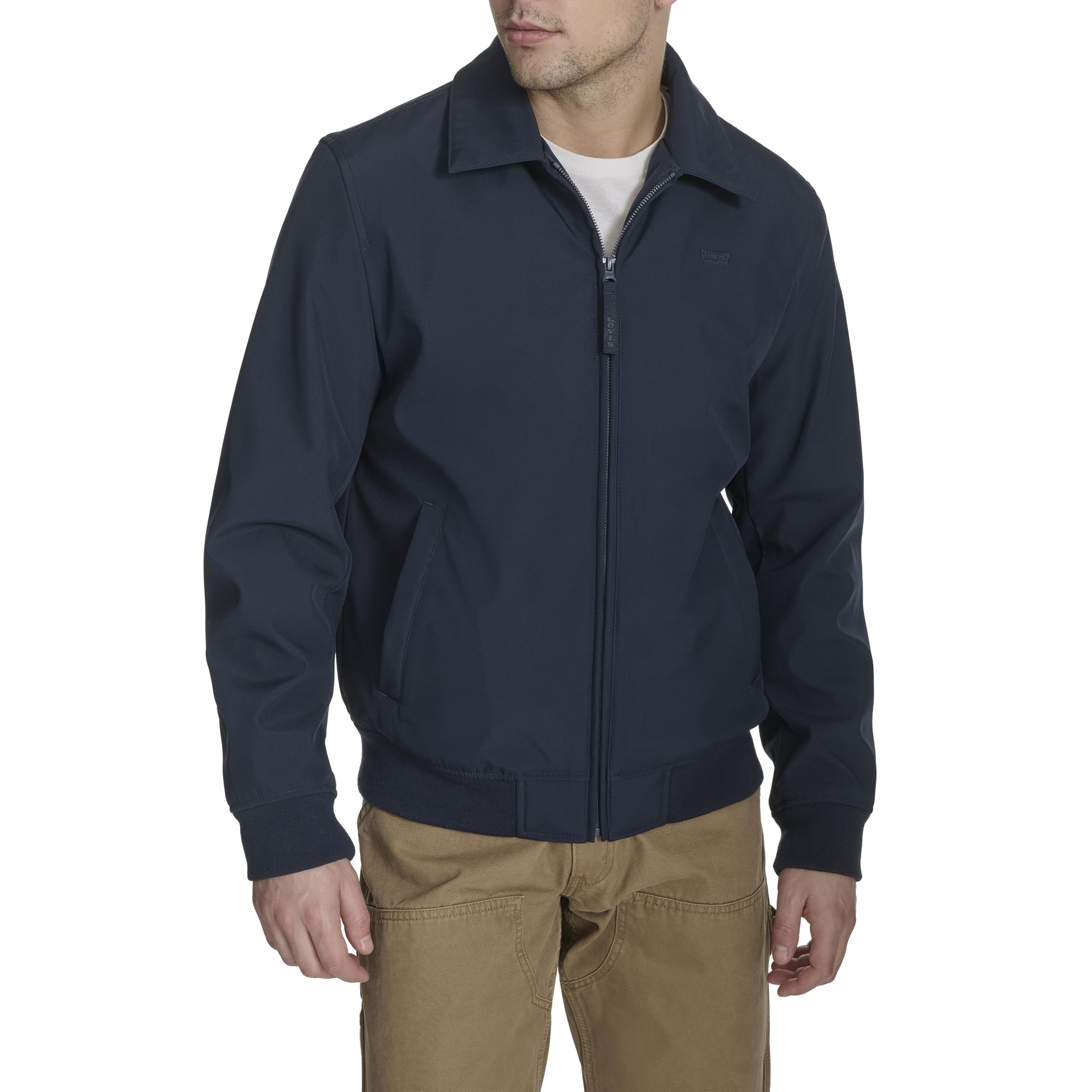 Levi's Men's Midnight Lightweight Softshell Varsity Rib Knit Bomber Jacket, S