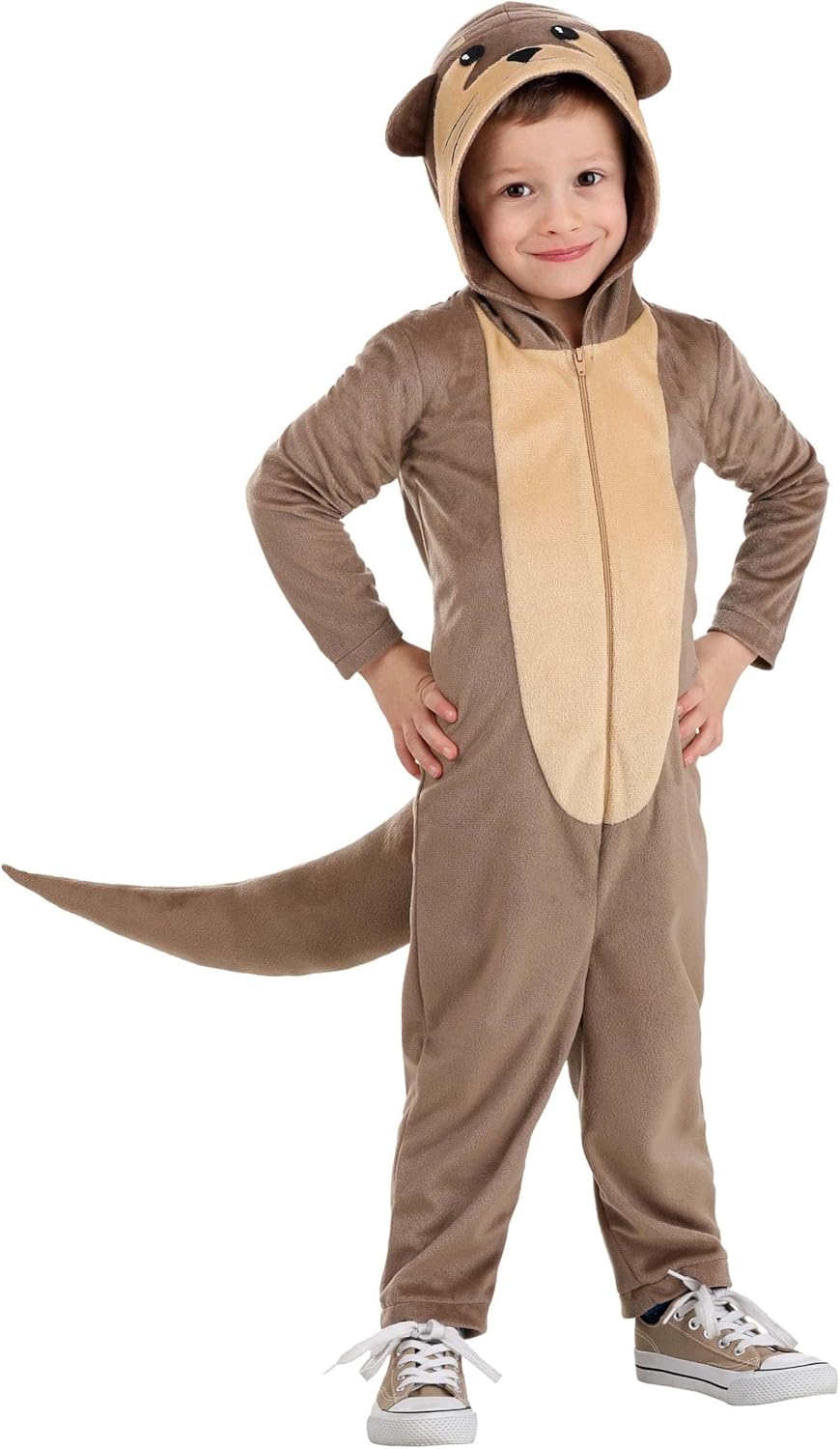 Fun Costumes Otter Costume for Toddlers - Hooded Jumpsuit with Tail and Embroidered Features
