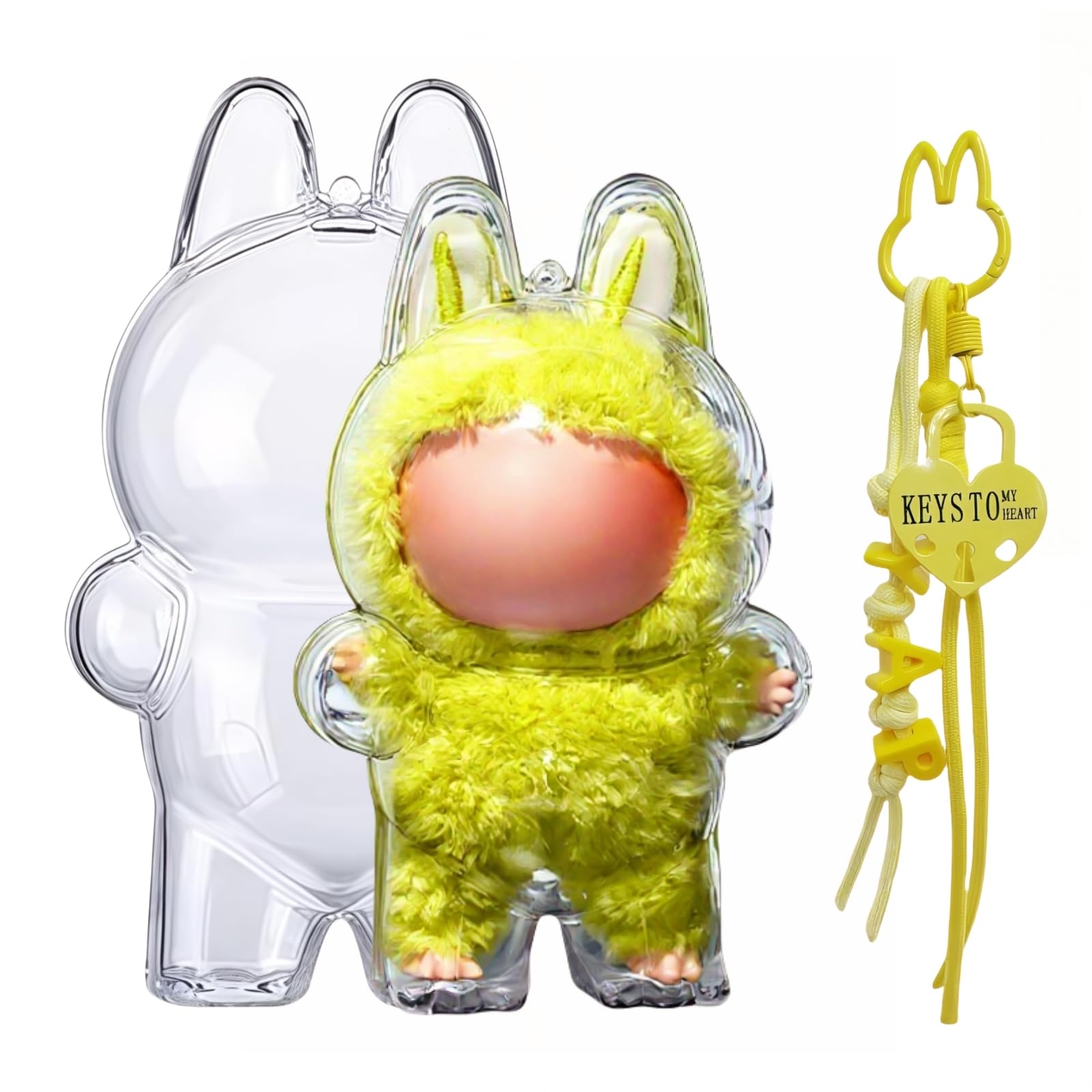 Amazon.co.jp: 多彩な色 LABUBU 専用 ケース 対応 (立つ姿) クリア