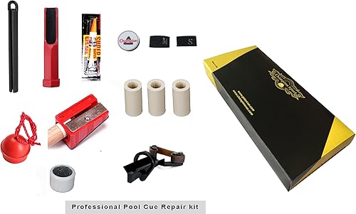 Kit de puntas de reparación de tacos de piscina 2 abrazaderas de punta, 2 moldeadores de punta de taco, 3 puntas de taco, 3 casquillas, 1 soporte