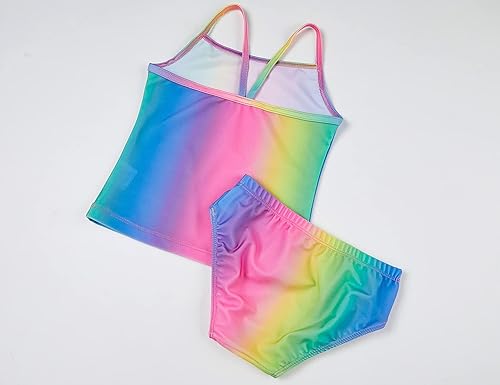 Miniatura 3 de Traje de baño deportivo de dos piezas para niñas de 2 a 12 años, tankini estilo hawaiano