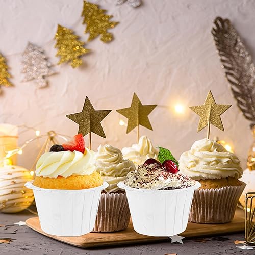 Miniatura 7 de HEMOTON Taza de papel para tartas, 100 piezas de papel para magdalenas, funda para hornear, accesorios para despedidas de soltera, fiestas de