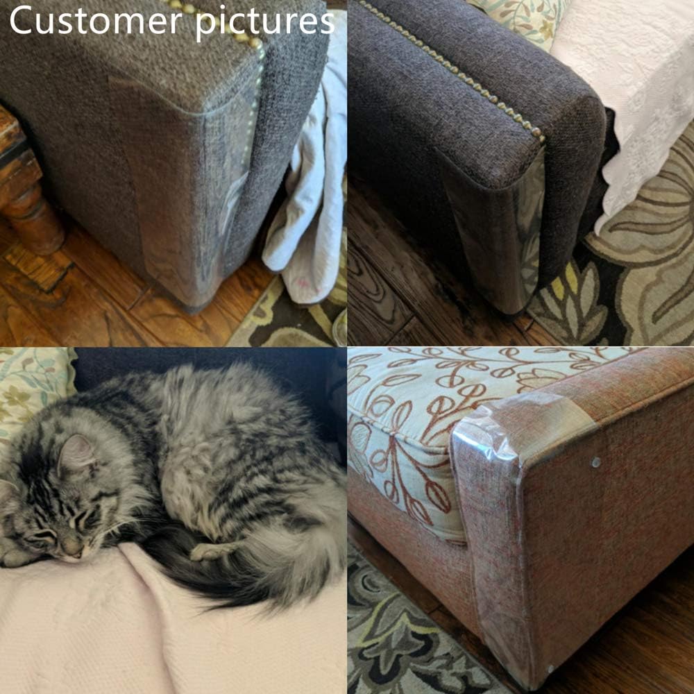10 Pcs Furniture Protectors from Cats, Clear Self-Adhesive Cat Scratch Deterrent, Couch Protector 4 Pack X-Large (18"L 12"W) + 4 Pack Large (18"L 9"W) + 2 Pack (18"L 6"W) Cat Repellent for Furniture, : Pet Supplies