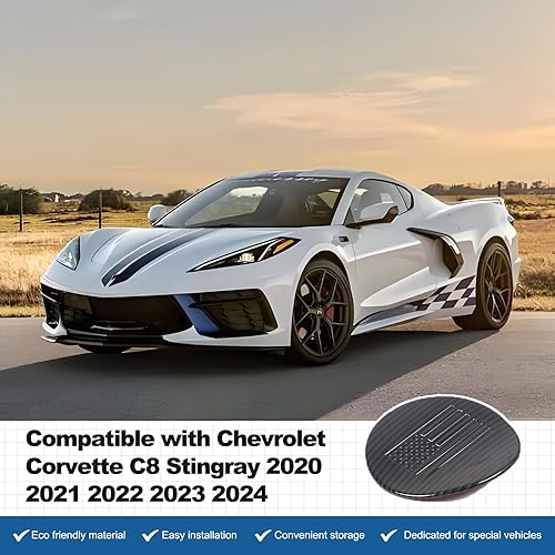 Miniatura 7 de Tapa del depósito de combustible compatible con Chevrolet Corvette C8 Stingray ABS 2020-2023, 1 unidad, tapa de puerta de combustible de gas,