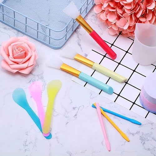 Miniatura 6 de Patelai Kit de 12 varillas de silicona para agitar, cepillos epoxi de silicona, palos de herramientas de agitación, cuchara de mezcla, raspador,
