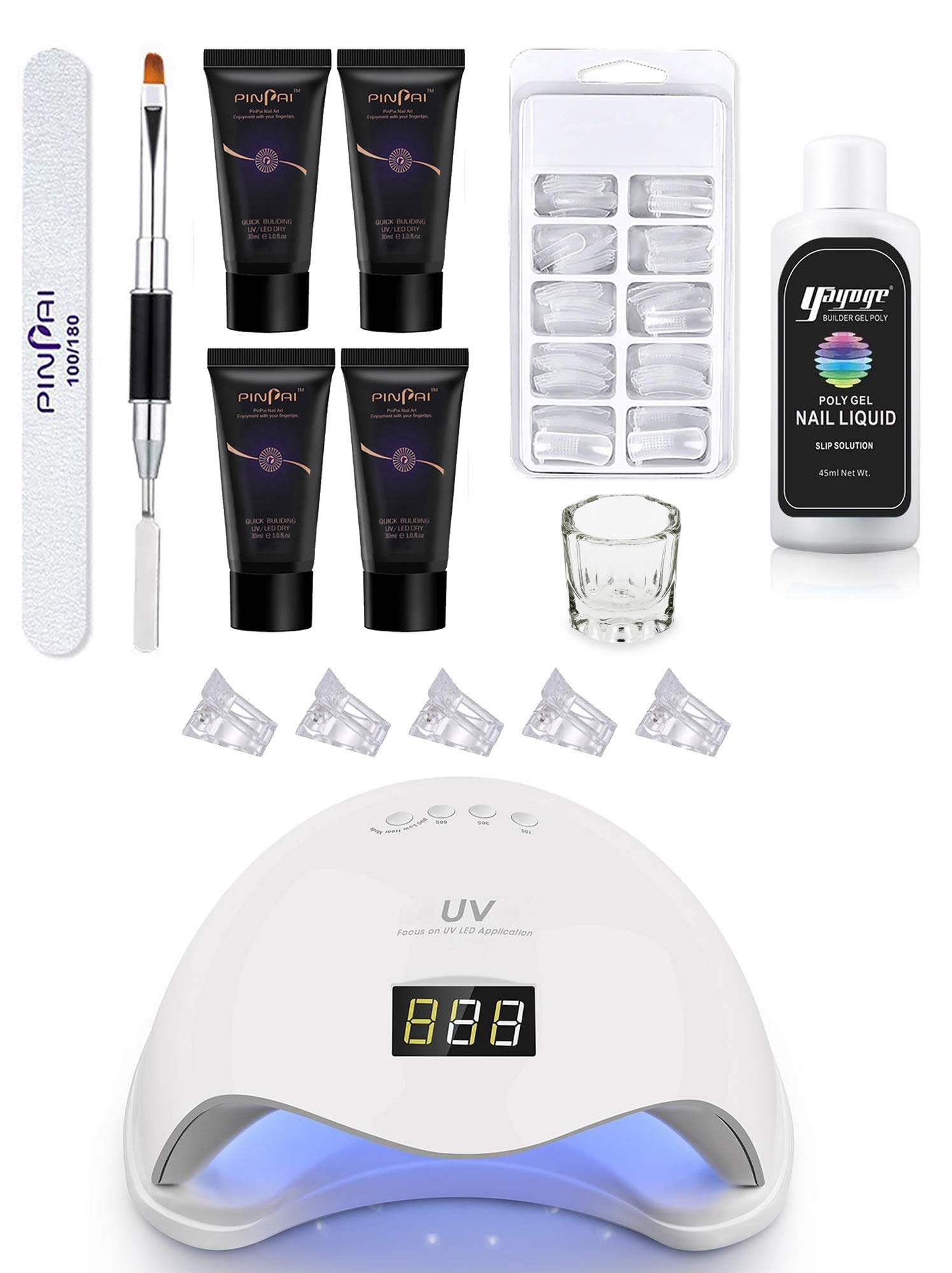 Store2508 Acrylic Gel Poly Nail Gel Nail Extension Set With 4 Tubes & UV Led Nail Lamp-image-44