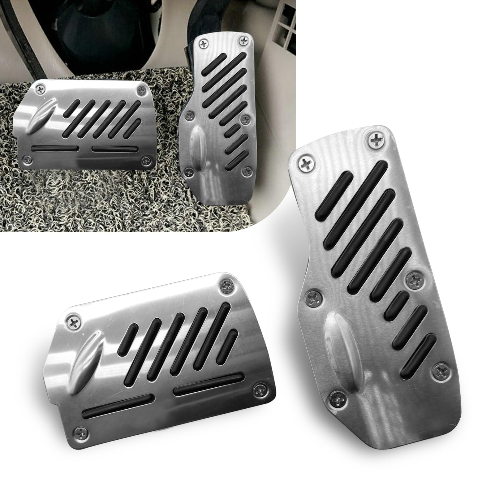 Irinidig 2 PCS Car Automatic Transmission Pedal Cover, 5.5