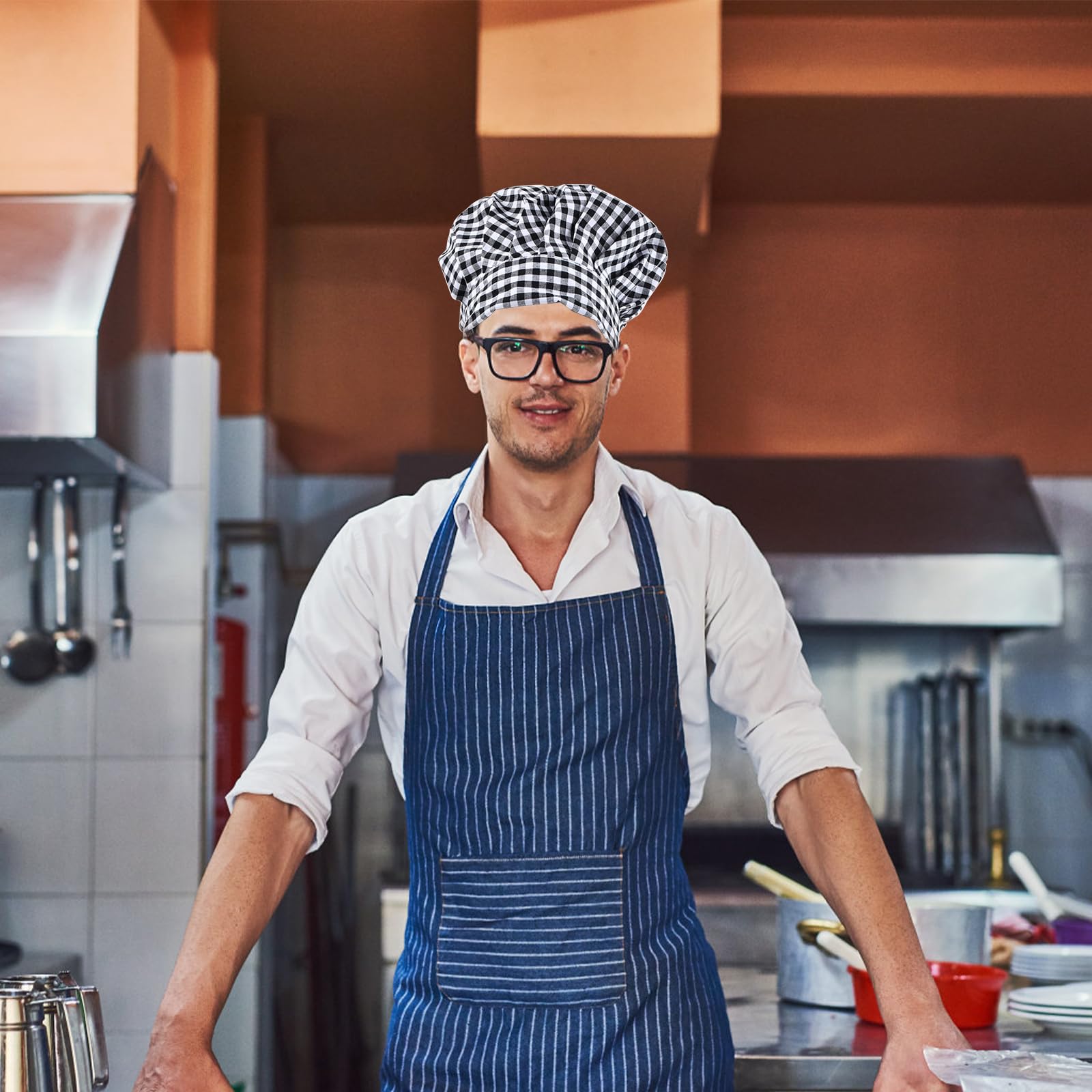 Naapesi Gorro de Cocina Ajustable Unisex,2 Gorros de Chef en Polycotton para Hombre y Mujer,Bandana Ideal para Restaurantes, Cocinas, Panaderías, Cafeterías, Hoteles y Supermercados