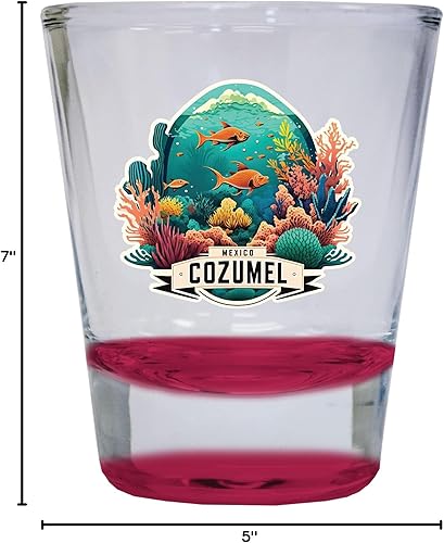 Miniatura 6 de R and R Imports Cozumel Mexico Souvenir - Vaso de chupito redondo de 1.5 onzas, color azul A