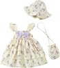 Toddler Girl Summer Dress Infant Baby Girl Casual Clothes Sleeveless Bowknot Beach Sundress with Hat