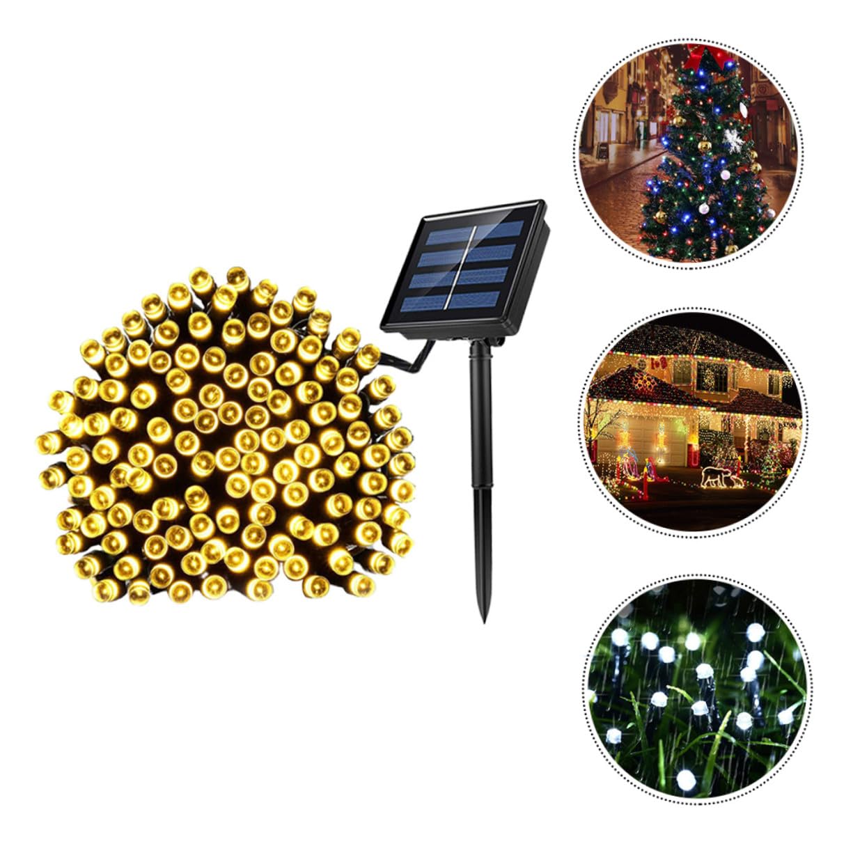 Solar LED Lichterkette 10m 100 Leds 2 Satz für Außen Weiß