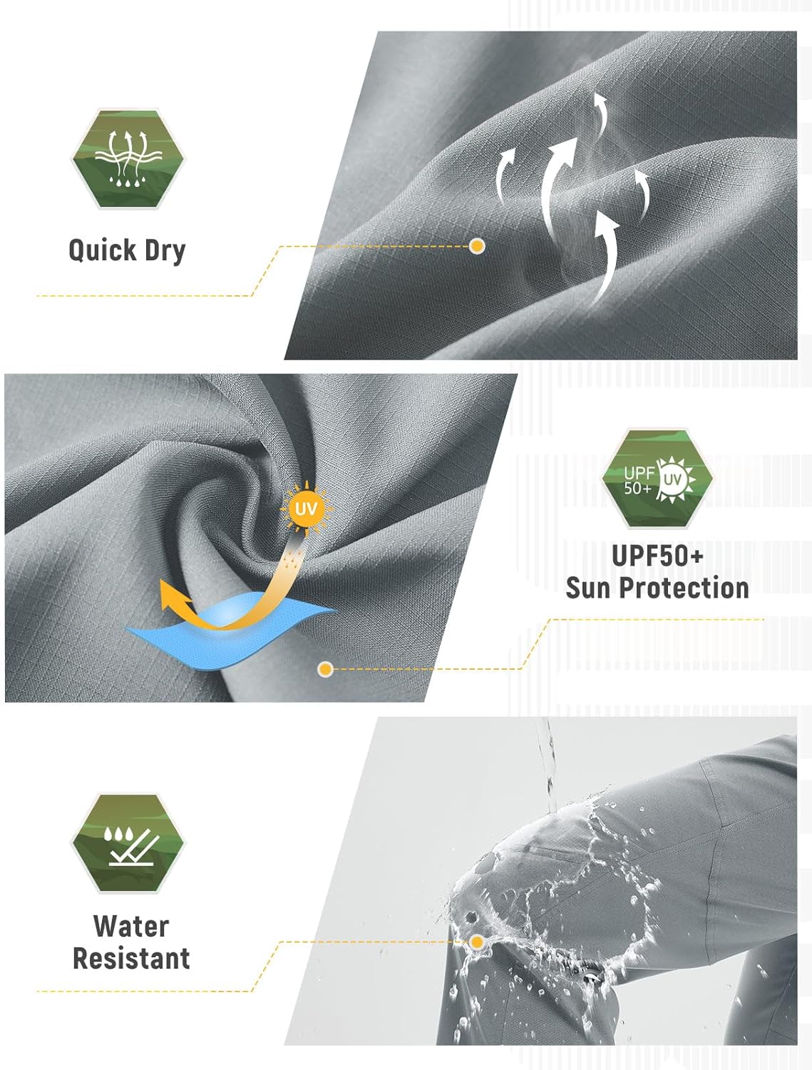 baleaf Women's Athletic Pants Quick Dry Joggers Water Resistant Lightweight Cycling Hiking Ankle Zipper Pockets UPF 50+ - Image 5