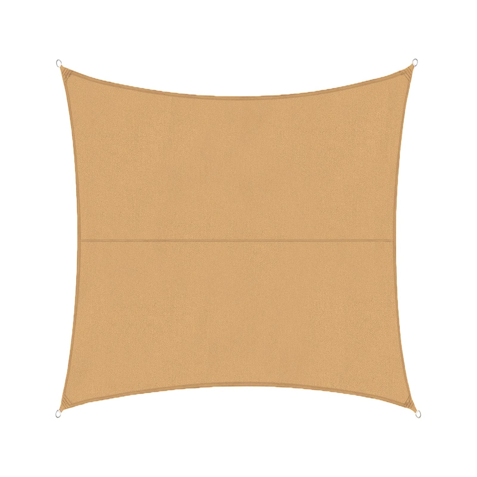 casa pura Sonnensegel 3 x 3 m, Sand - inkl. Befestigungsmaterial - Quadrat - Reißfestes Polyester-Gewebe - Wasserabweisend imprägniert