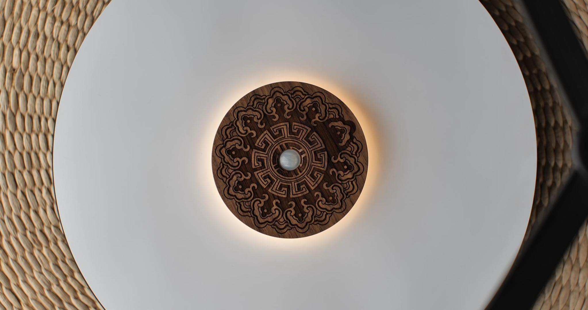 Image of Motion Sensor Night Light Wood USB Rechargeable Stick-On Step Lights Magnetic Small Wall Lights for Hallway Bedroom Living Room Stair, Carved Black Walnut