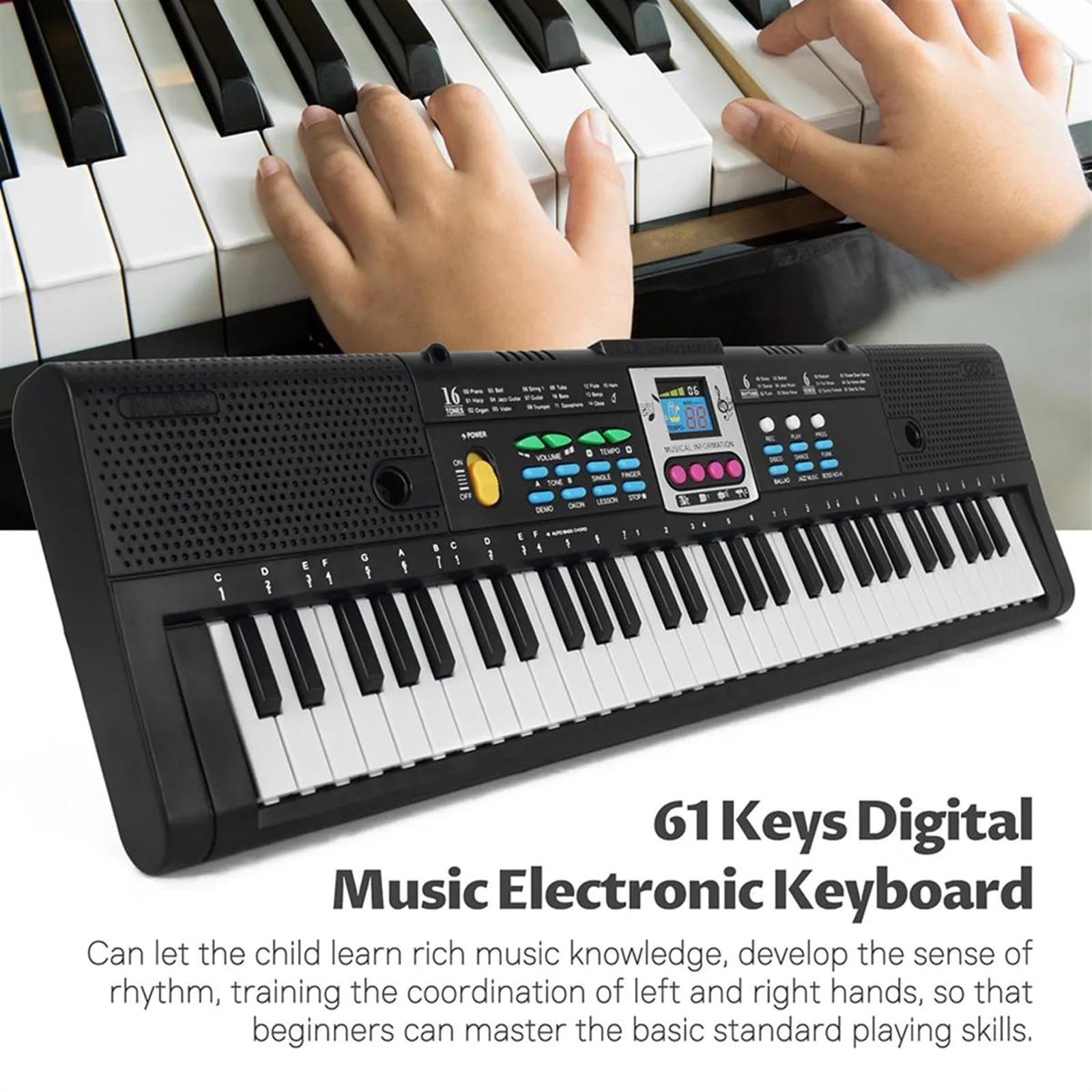 61 Klawiszy Wielofunkcyjne Pianino Elektroniczne Muzyka Cyfrowa Elektroniczny Instrument Klawiszowy Z Mikrofonem Przenośne Keyboardy Pianino
