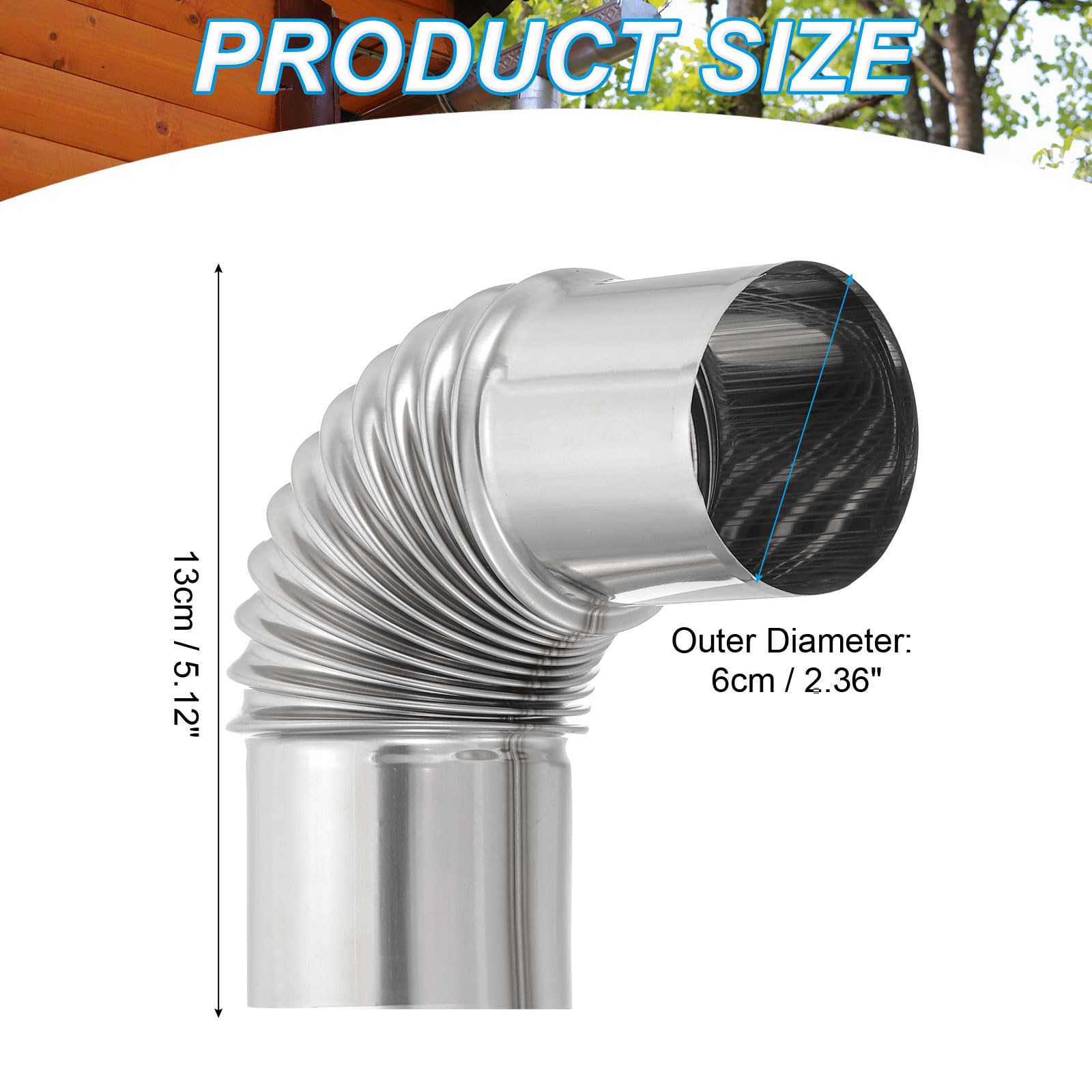 PATIKIL 90 Degree Stove Pipe - Image 2