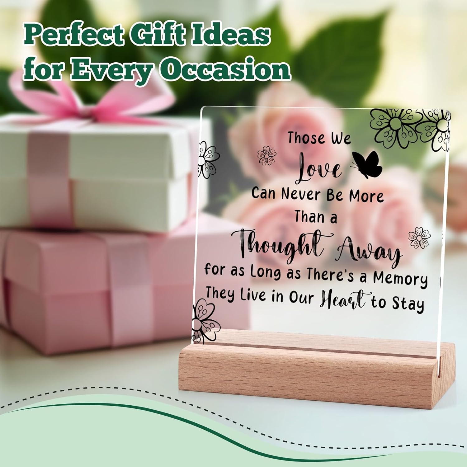 Sympathy Gift Memorial Desk Decorative Sign Acrylic Plaque with Wooden Stand Memorial Gifts for Loss of Loved Mom Dad Brother Sister Friend Husband Wife Bereavement Condolences Grieving Keepsake - Image 7