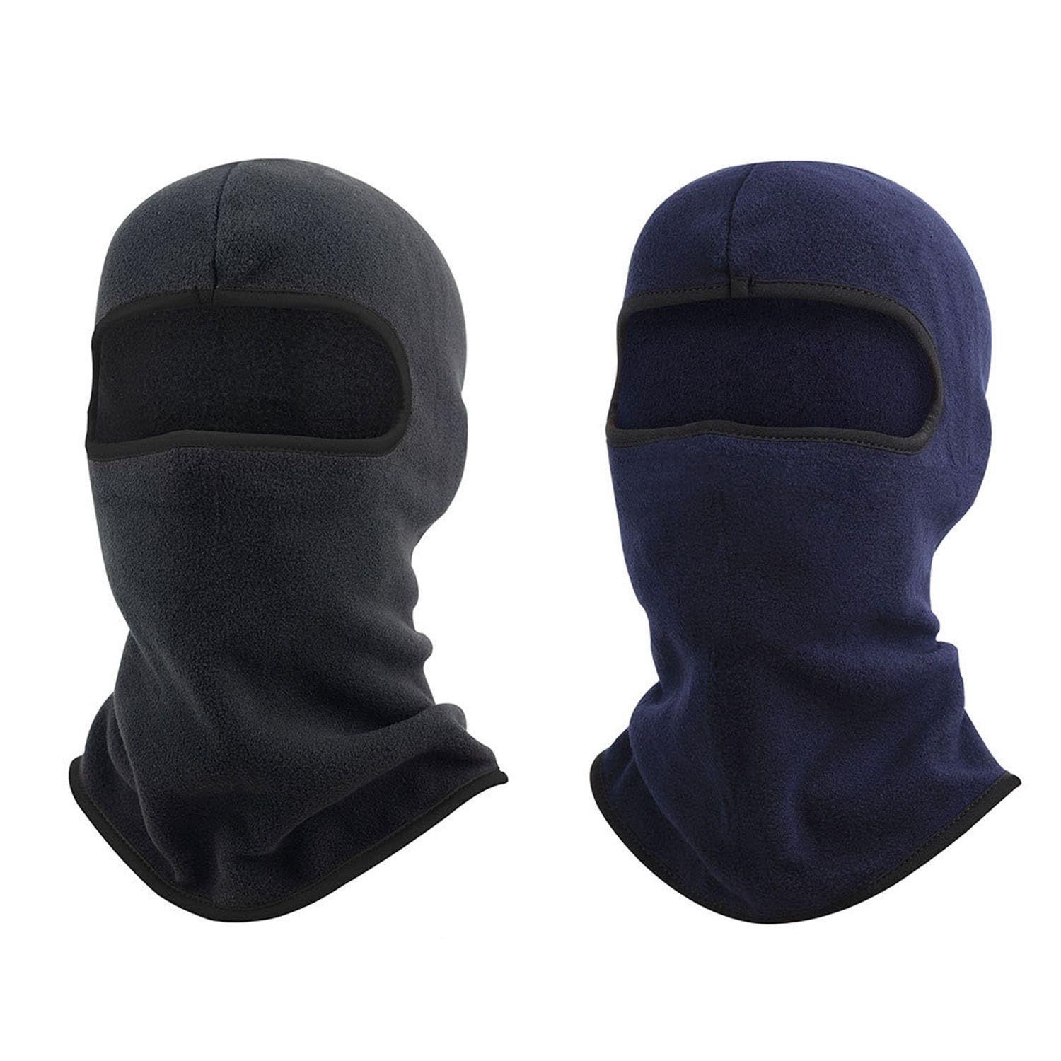 2 Pieces Of Warm Fleece Masks, Multifunctional Windproof Headgear, Winter Ski Masks, Unisex, Suitable For Outdoor Cycling And Skiing (Black, Navy Blue).