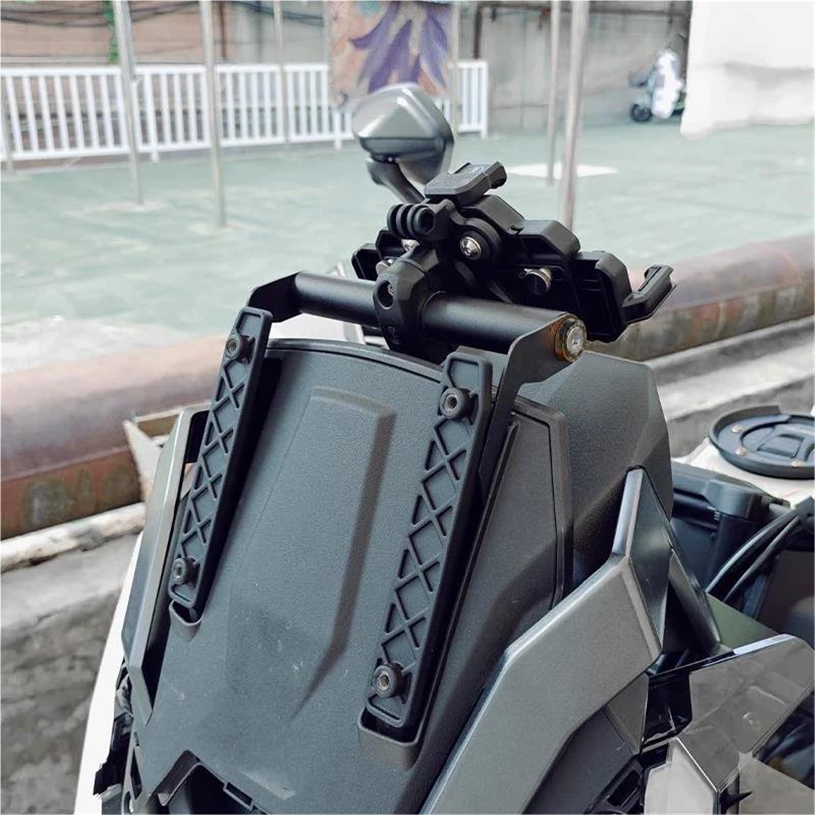 GPS Antivibración Soporte Barra Soporte Adaptador De Navegación para Teléfono Móvil Motocicleta para ZONTES 703F F703 ZT703F, Extensión Multifuncional para Manillar(22 mm)