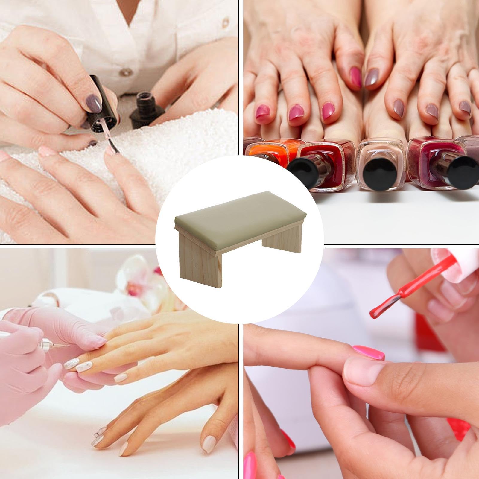 Nails Tech ARM REST - Bandage De Manucure De Conception De Biseau | Stand De nailartt De Polissage À Ongles En Bois Confortable, Sturdy Multifonctional Hand Rester Support Pillow Priding Bureau Pour L
