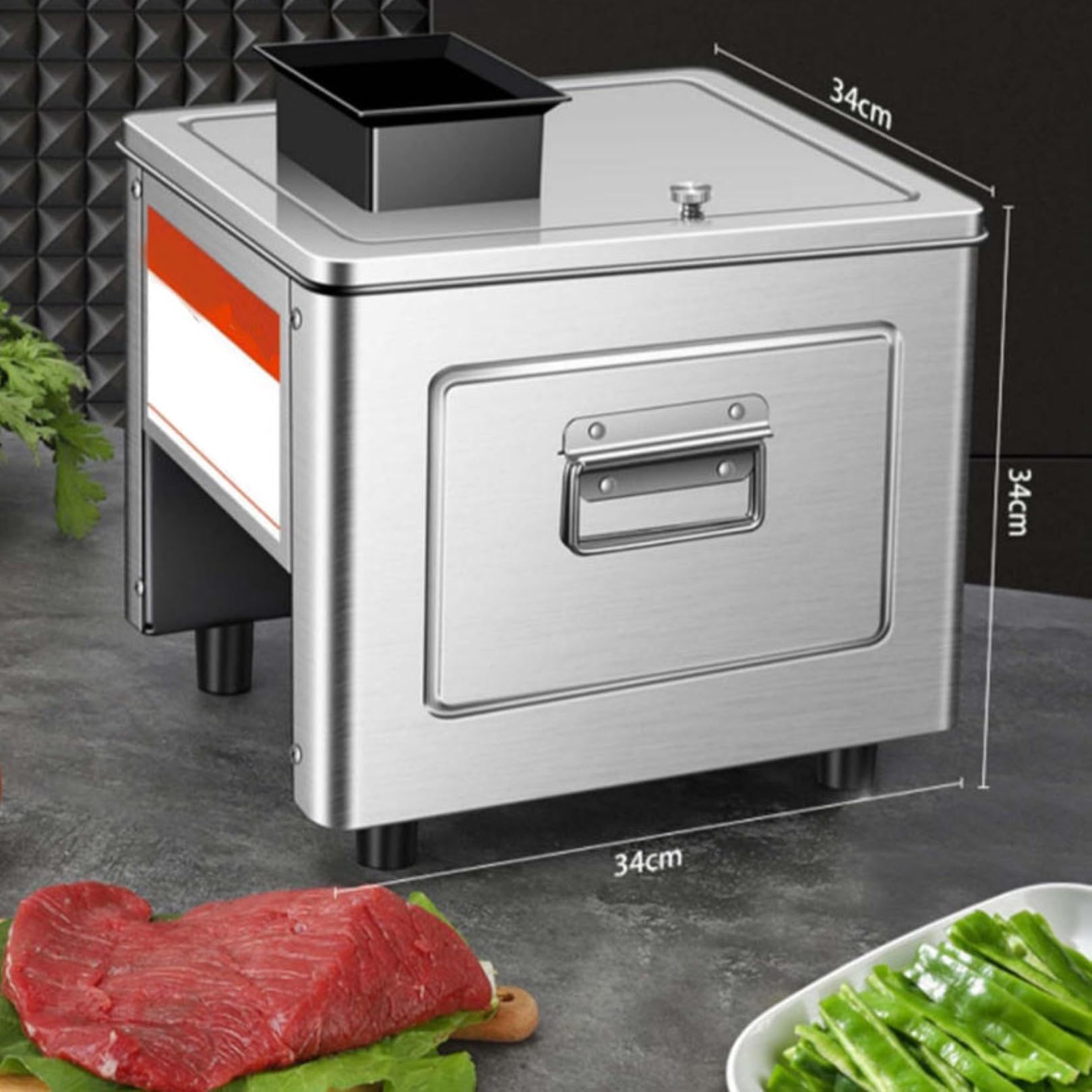 Trancheuse de viande électrique commerciale 850 W, 150 kg/h, machine de découpe de viande en acier inoxydable pour agneau, bœuf, poulet, légumes, 3,5 mm d'épaisseur
