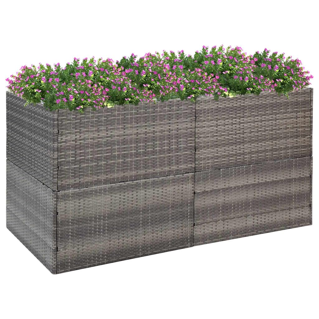 Genérico Jardinera Resina Trenzada 157x80x80 cm, Gris