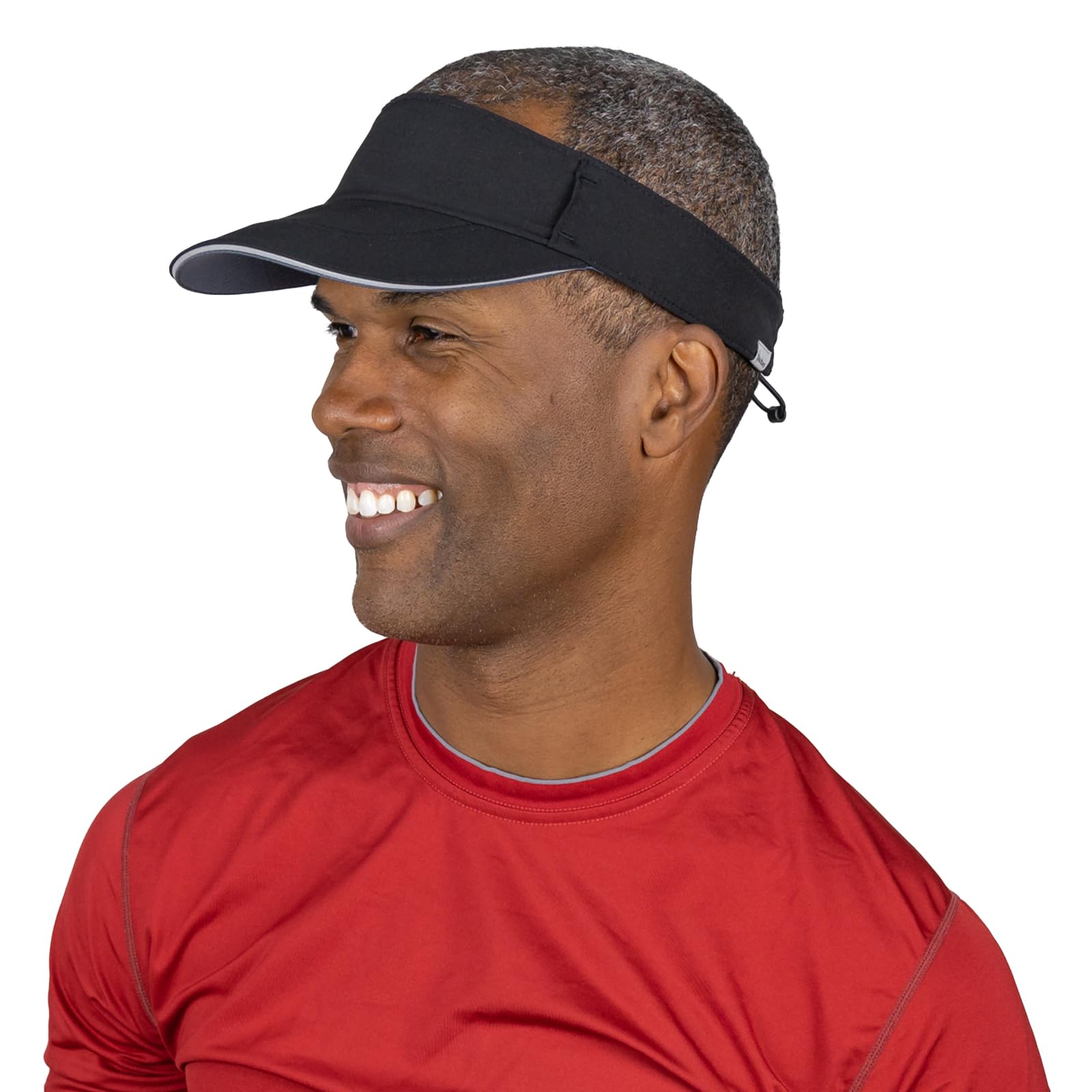 TrailHeads Men’s Sun Visor Hat for Running, Golf and Tennis - Recycled - Black