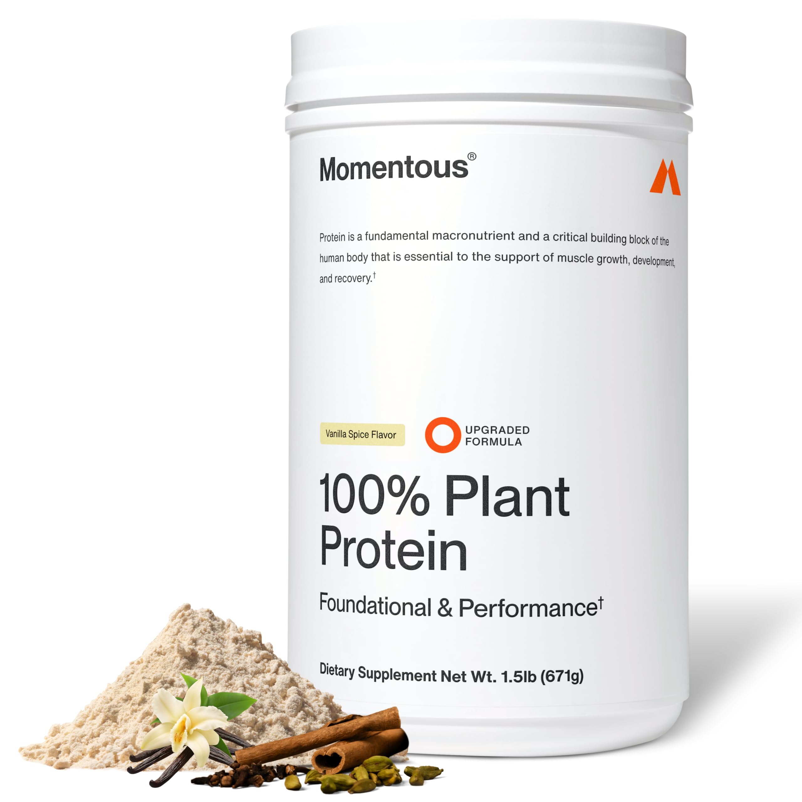 Vegan Protein Powder - 20 g Plant-Based Protein - NSF Certified for Sport - Gluten-Free - Non-GMO - 22 Servings for Essential Everyday Use - Vanilla Spice