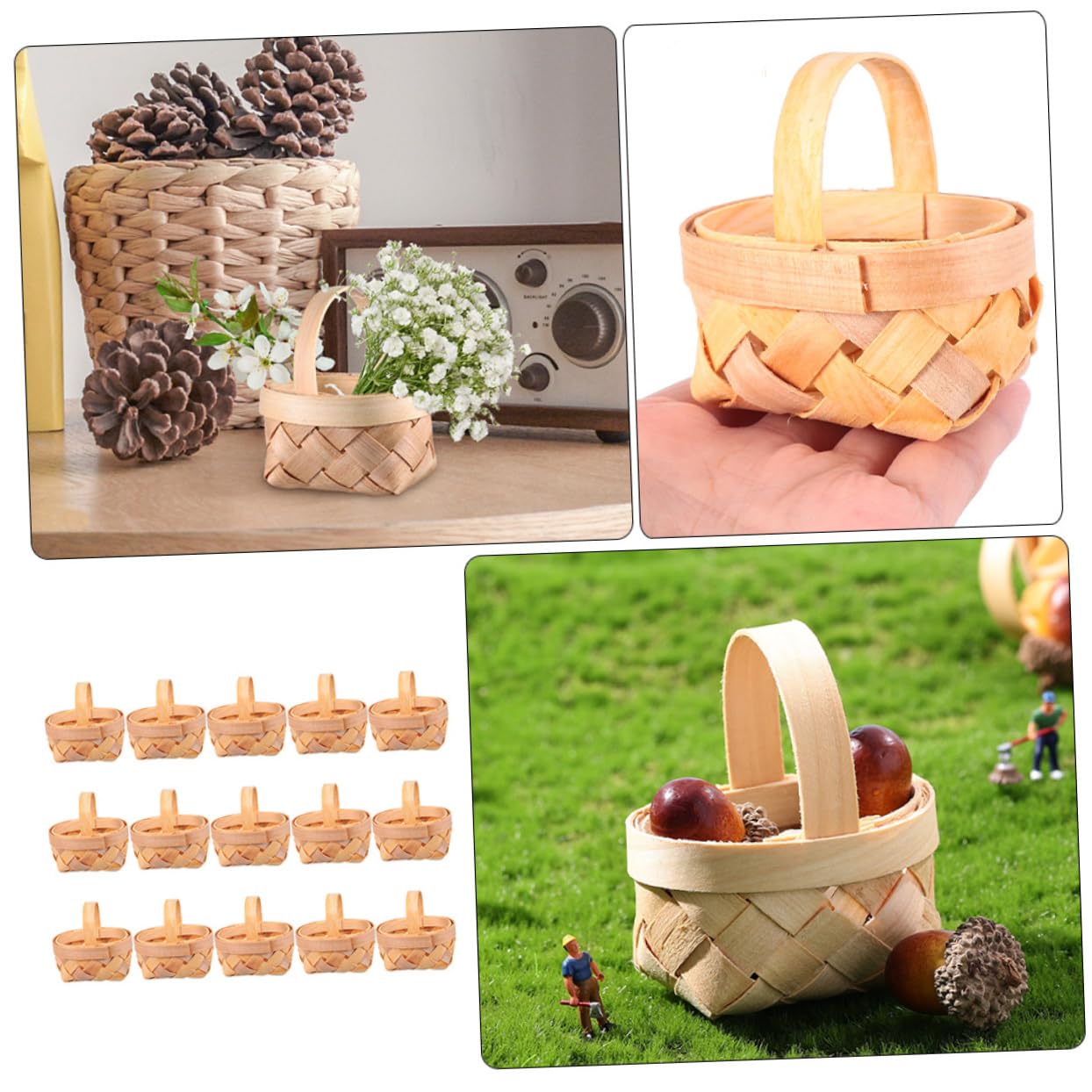 Yardwe 45piezas Cestas De Dulces Tejidas Mano De Canastas Para Decoración De Bodas y Para Empacar Golosinas Fiestas y Celebraciones