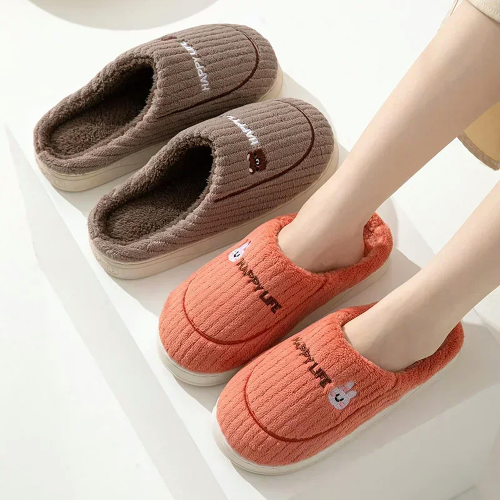 Pantofole Invernali in Cotone Autunno Inverno Short Peluche Calde Calde Casual Indoor Morbido Cotone Pantofole Non Slittamento da Donna E Uomo Coppie Scarpe da Esterno per La Casa-verde-36-37