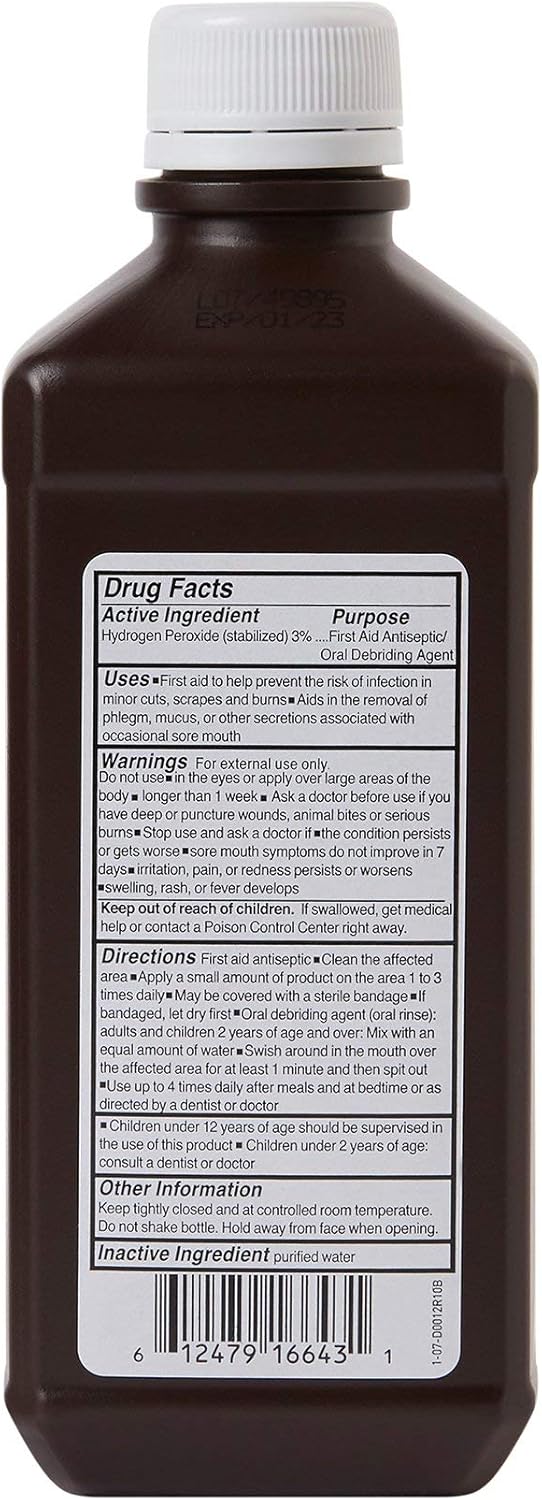 McKesson Antiseptic Hydrogen Peroxide 3% Strength 16oz Bottle (1 Bottle) : Health & Household