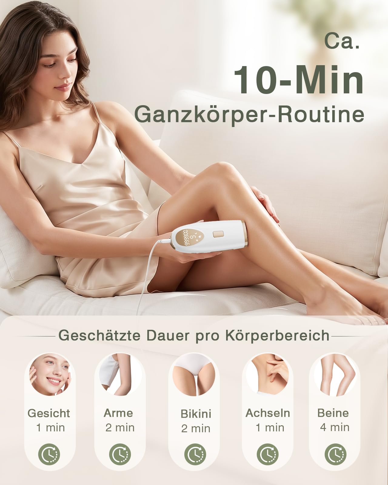 IPL Geräte Haarentfernung 5℃ Eiskühlkontakt Schmerzfreie Haarentfernungsgerät 86% Haarreduktion Körper Gesicht Bikini Achseln Beine
