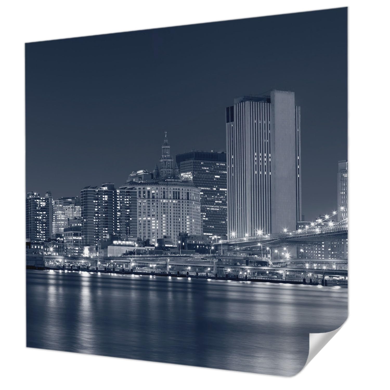 Revêtement mural autocollant résistante aux taches décoration panoramique ville de nuit