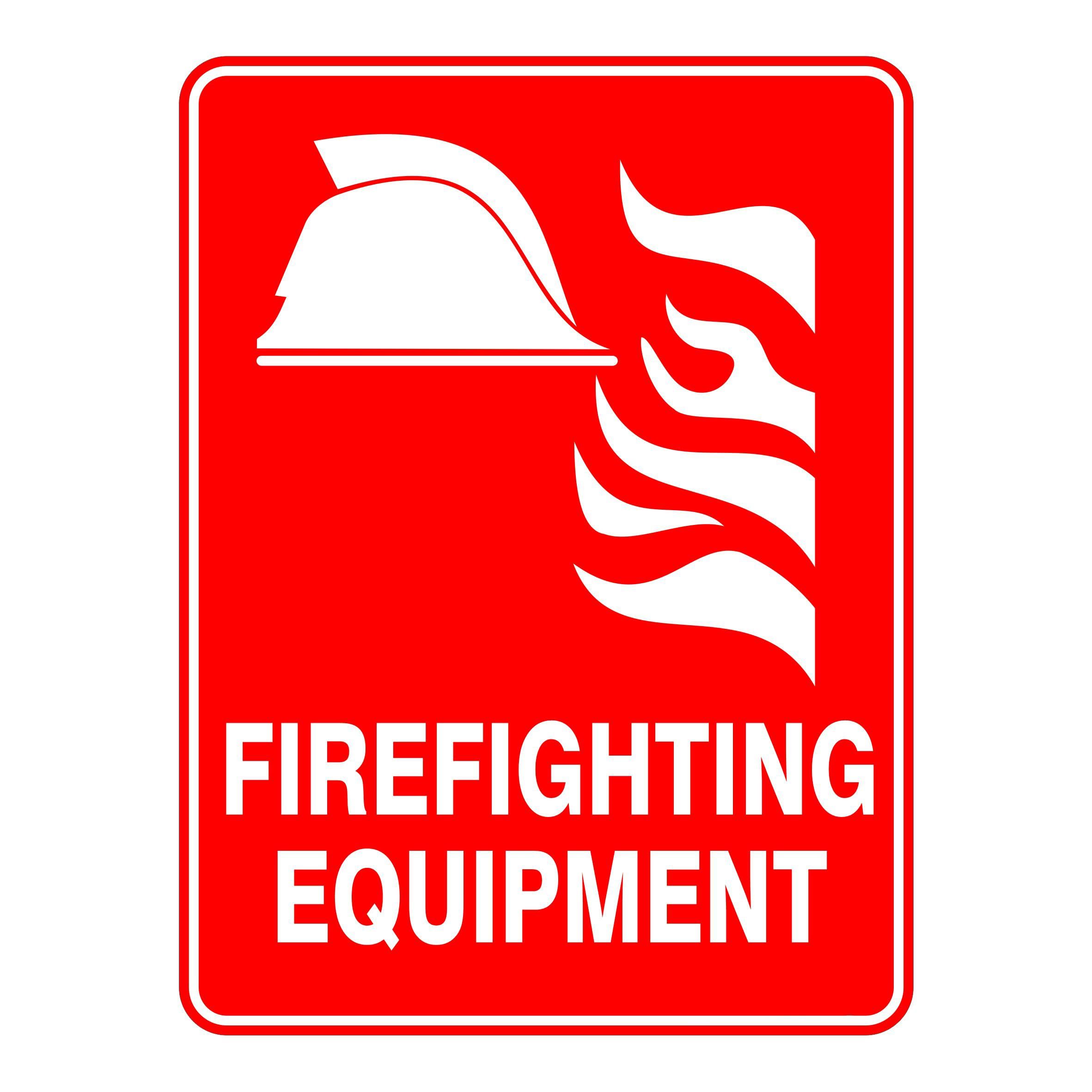 Firefighting Equipment Fire Safety Signs Metal Tin Sign 8 x 12 inch for Industrial & Commercial