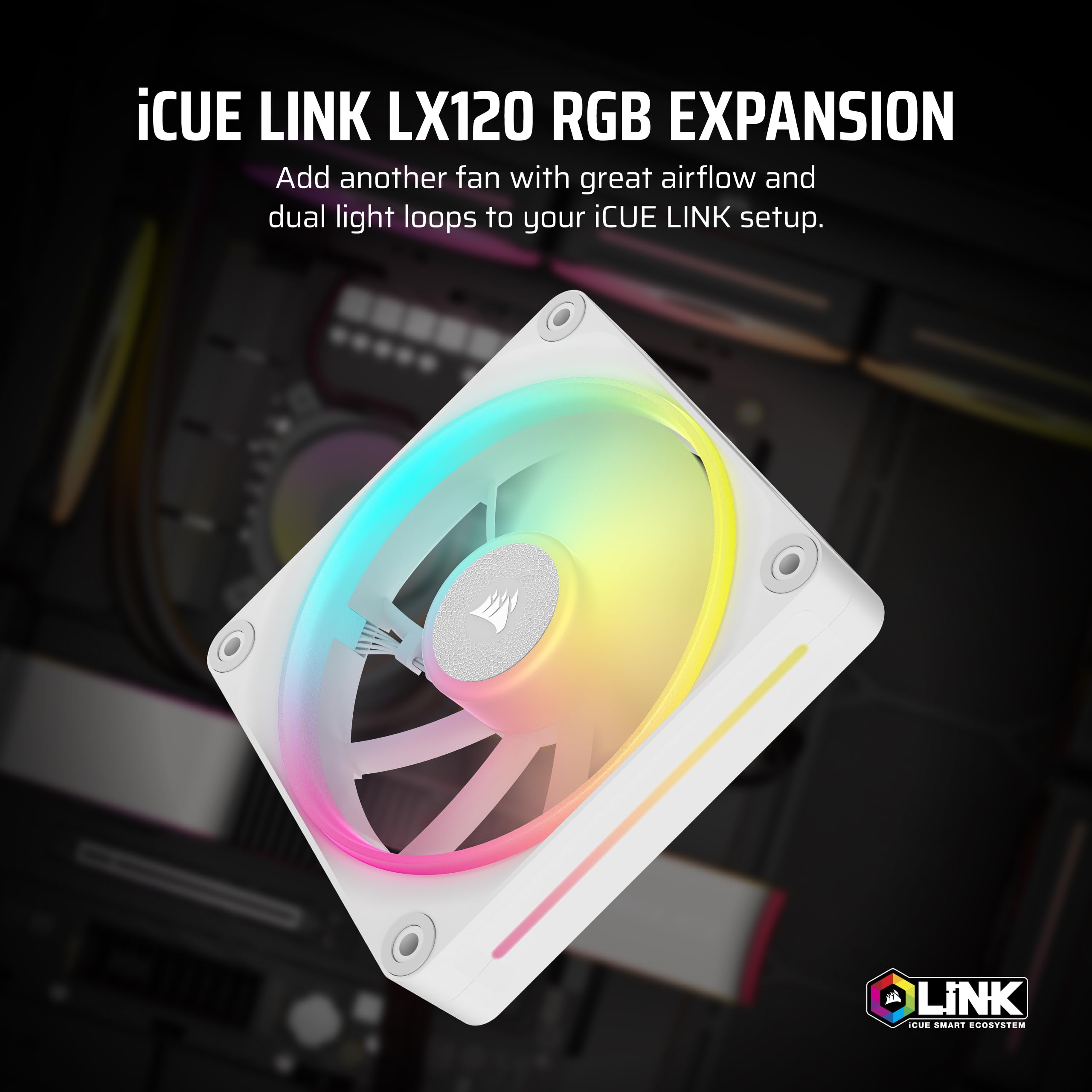 Corsair iCUE Link LX120 RGB Fan – Stunning Cooling & Lighting -2