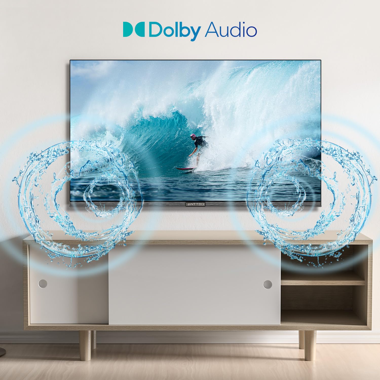 Antteq TV 32 Pollici (81 cm) LED HD Triple Tuner DVB-T2/S2/C HDMI USB H.265/HEVC 10bit Audio Dolby E32-AH1Q1L