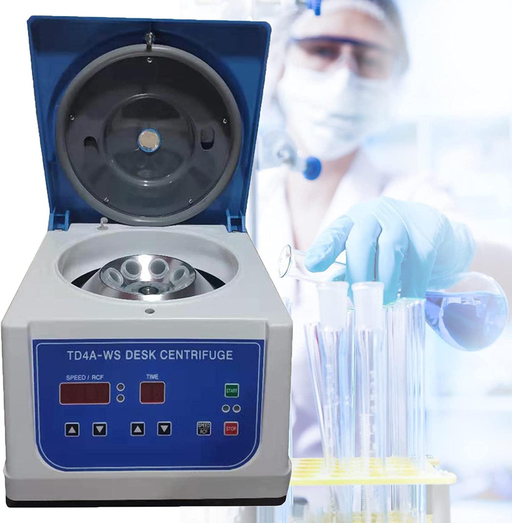 Centrifuga da Banco Digitale,500-4000giri/Min velocità Digital Benchtop Centrifuge,Centrifuga da Tavolo da Laboratorio con Display Digitale,12x15ml capacità,8 * 20ml