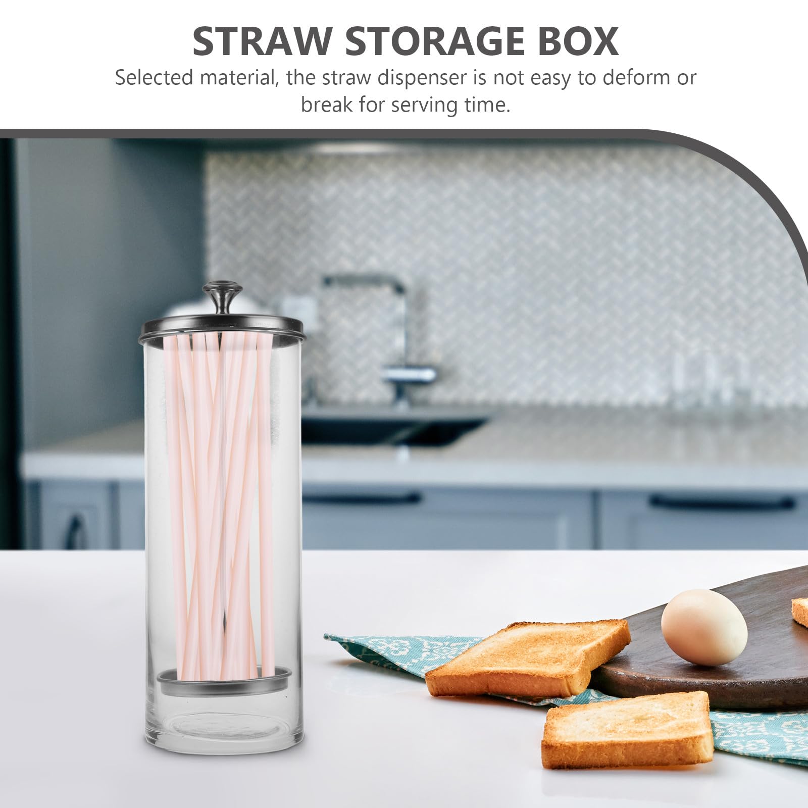 Pailles pour Stockage Long Terme Support en Acier Inoxydable en Verre de Distributeur Résistant et Solide de Pailles Larges et Fines