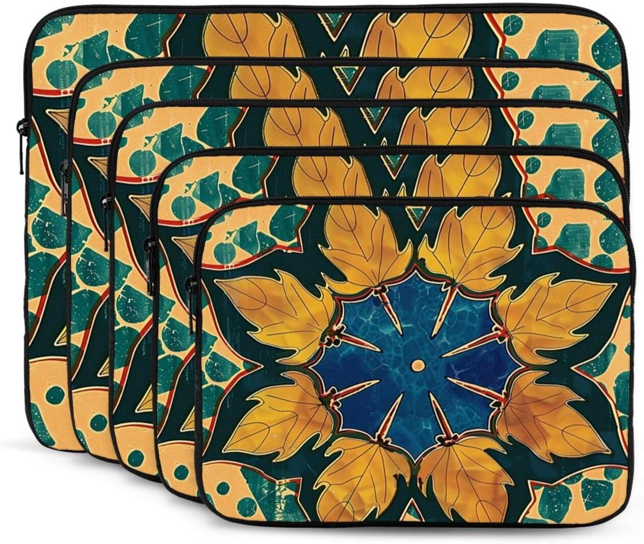 Intricate Decorative Art Laptop Sleeve Shockproof Case, Slim Protective Travel Carrying Case for 10 inch image 2