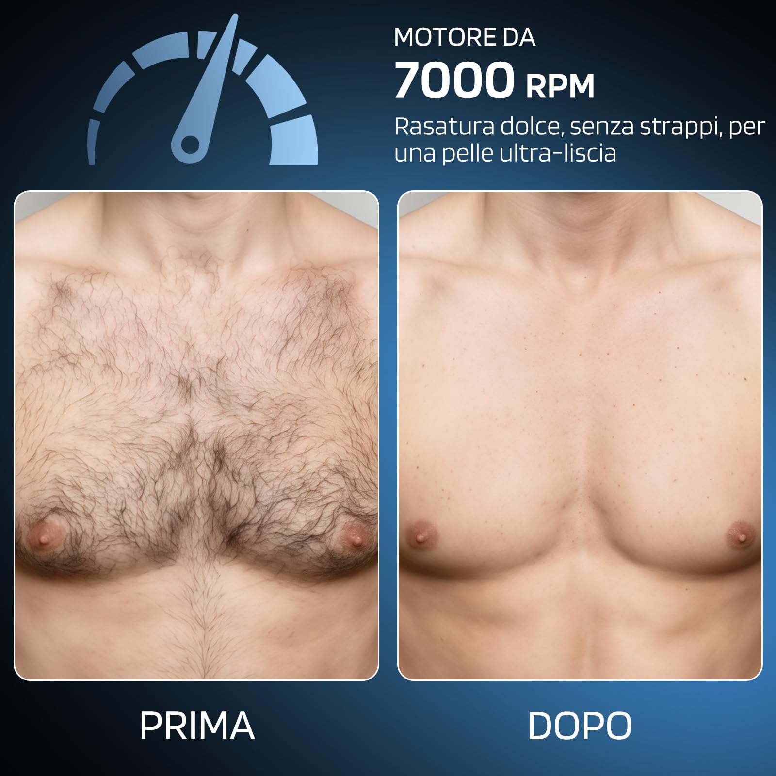 MAXGROOM 2 in 1 Rasoio Elettrico Corpo Uomo a Umido e Secco, Rasoio Parti Intime Uomo con 2 Testine, Depilatore Corpo, Display LED, Pettine Regolabile, Ideale per Palestra e Viaggi