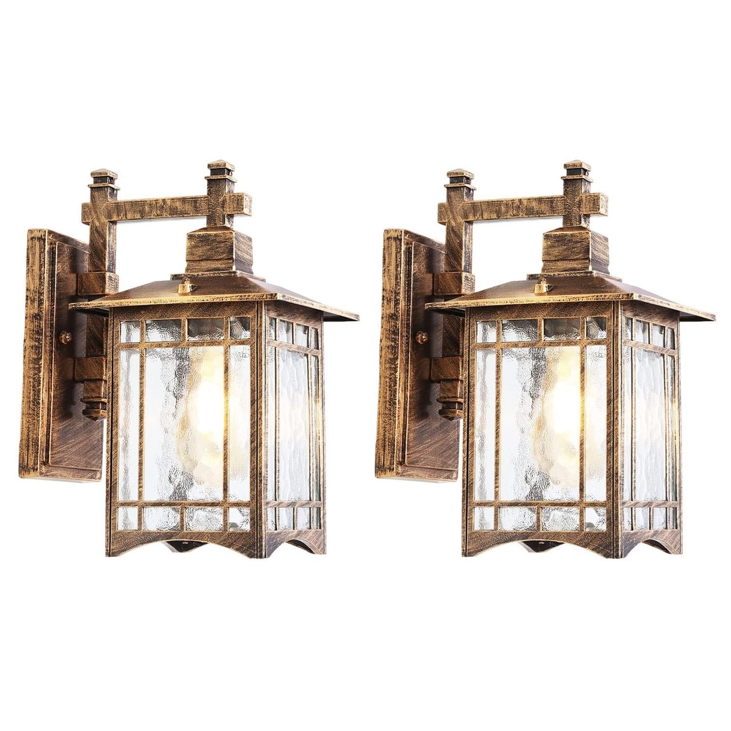 CVdrtyED Outdoor Wall Lights 2pcs Outdoor Wall Sconce Aluminum Exterior Light Waterproof Acrylic Outside Lamp Garden Villa Durable Porch(Bronze)