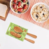 Vista 3 de Talisman Designs Diseño de bosque de mermelada y cuchara de madera de haya grabada con láser, juego de esparcidor de mermelada, herramienta