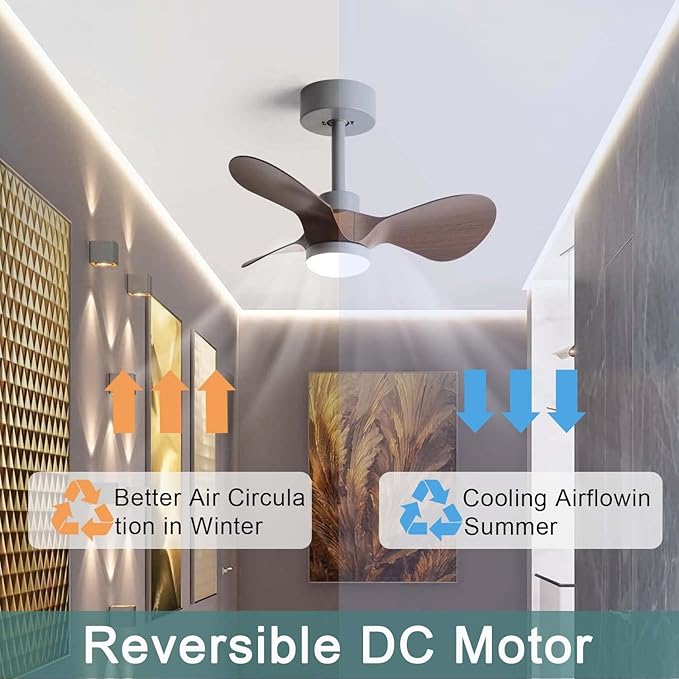 ycwdcz Plafondventilatoren Met Lampen Timer Winter- En Zomerfunctie Moderne Plafondventilatorlampen Met Afstandsbediening 6 Snelheden Omkeerbare Gelijkstroommotor Mute 3-kleuren Licht Voor Slaapkamer photo 3