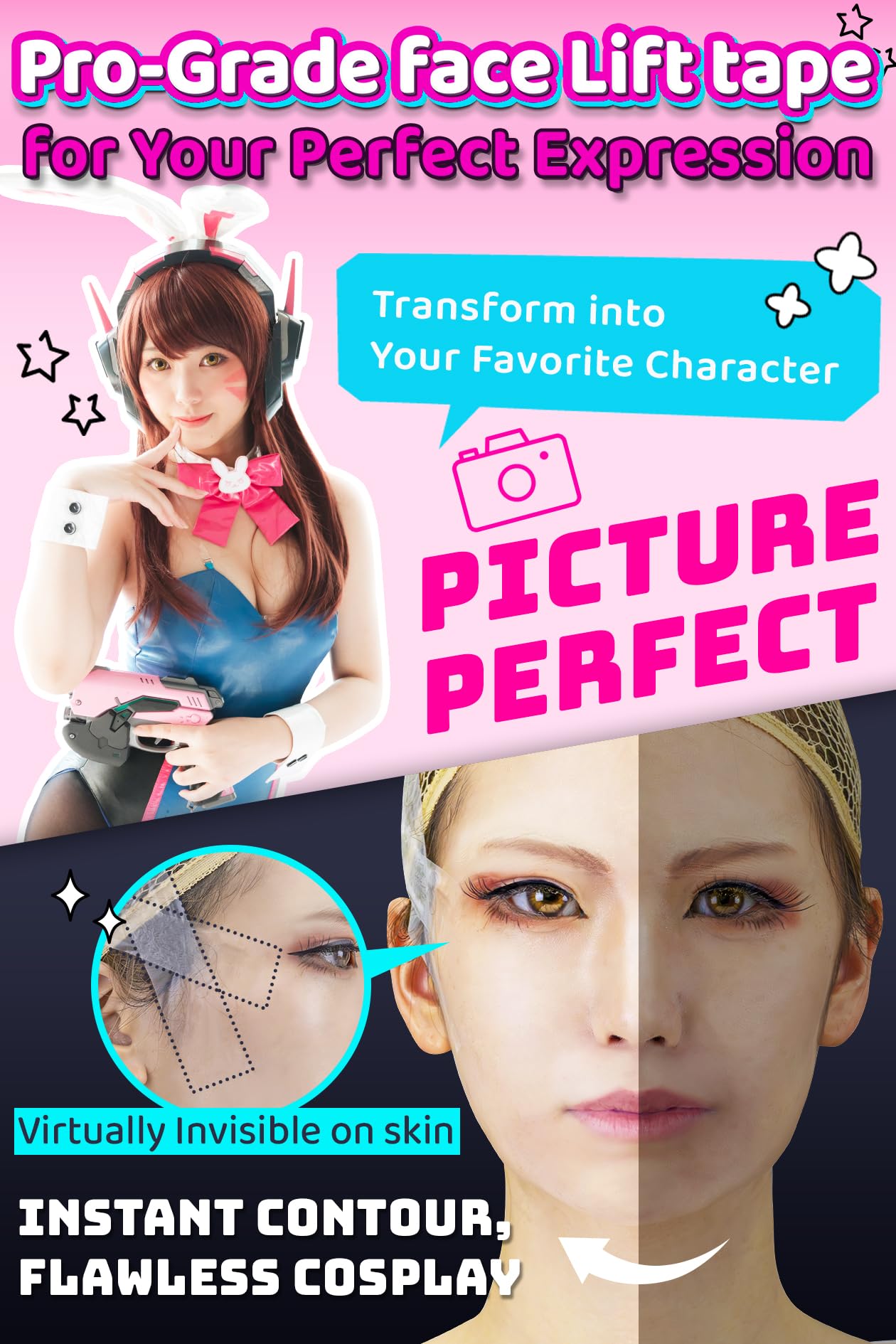 Cosplay Face Lift up Tape medical-grade face lifting tape invisible - Image 3