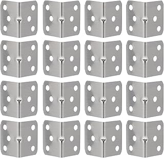 DOITOOL 50pcs 6 Corner Code Cabinet Shelf Metal Corner Brackets Right Angle Bracket Wall Hanging Bracket J Bracket Angle Bracket for Wood 6 Hole Corner Brace L Corner Shelf L Bracket Heavy