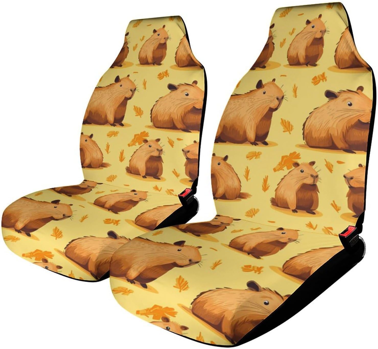 Capybara Car Seat Covers Universal Car Front Seats Protector Auto Interior Accessories 1PCS