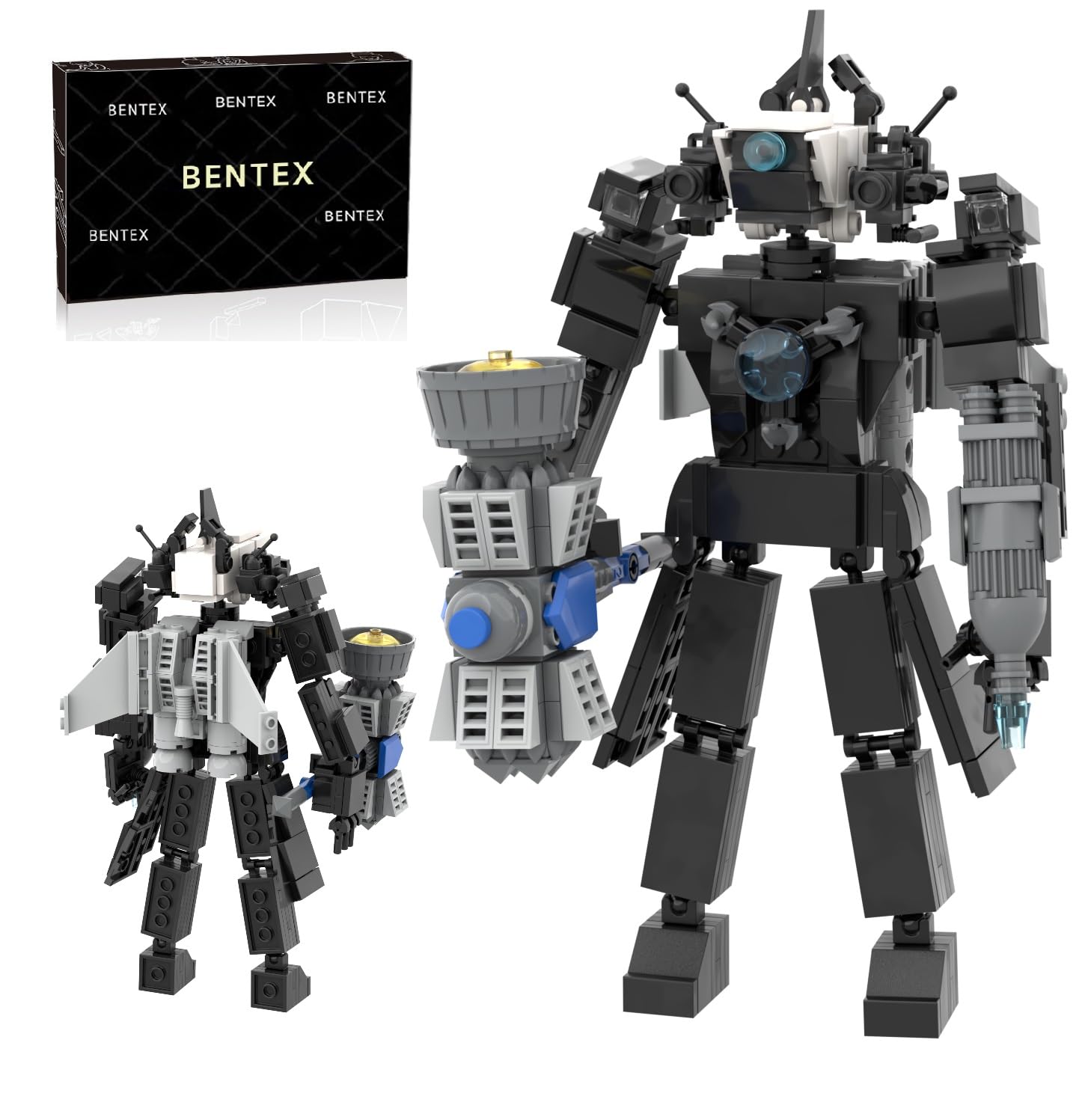 Bentex Skibidi Toilet Upgraded Titan Cameraman Figure Building Block Set, Upgraded TV Man Speakerman Game Model Collectible Building Bricks Birthday Gift for Adults Fans (397pcs)-image-6